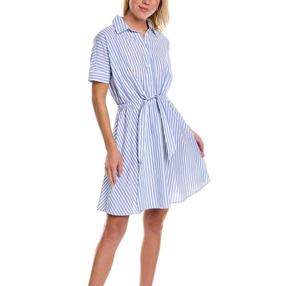 BOSS Blue and White Striped Dress